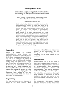Datorspel i skolan - IDA.LiU.se