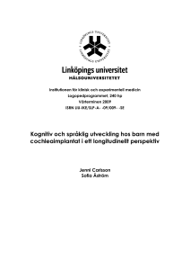 Kognitiv och språklig utveckling hos barn med