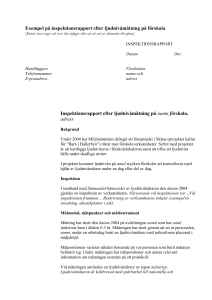 Exempel på inspektionsrapport till förskola