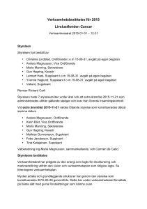 Verksamhetsberättelse för 2015 Livslustfonden Cancer