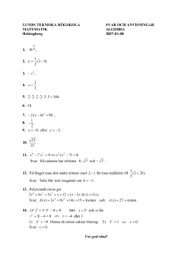 tentamen i matematik - Lunds Tekniska Högskola