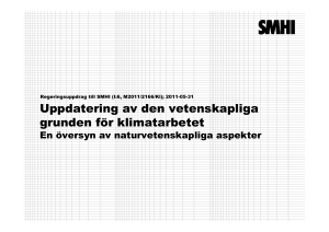 Uppdatering av den vetenskapliga grunden för klimatarbetet