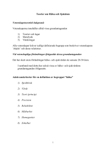 Teorier om Hälsa och Sjukdom