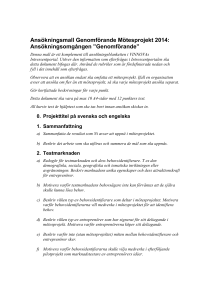 Ansökningsmall Genomförande Mötesprojekt 2014