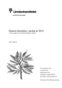 Datorns betydelse i skolan år 2014