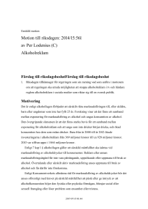 Alkoholreklam - Riksdagens öppna data