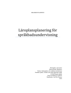 Läroplansplanering för språkbadsundervisning - Helda