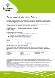 Gastronomisk identitet Sapmi - Smaka Sverige