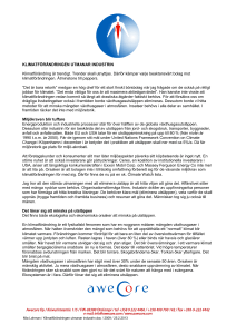 KLIMATFÖRÄNDRINGEN UTMANAR INDUSTRIN