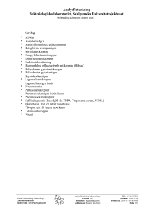 Analysförteckning bakteriologen