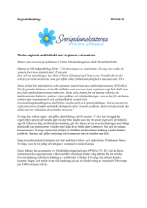 Motion antibiotikafri mat i regionens verksamheter