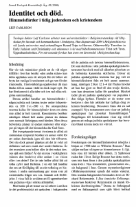 Identitet och död. - Open Journal Systems at Lund University