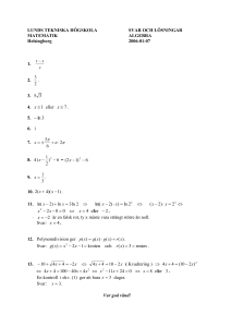 tentamen i matematik - Lunds Tekniska Högskola