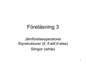 Föreläsning 1