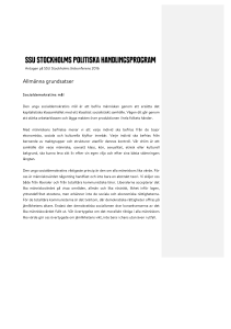 SSU Stockholms politiska handlingsprogram
