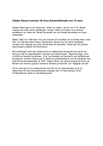 Vibeke Olsson kommer till Orsa Sockenbibliotek ons 14 mars