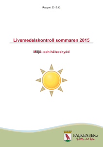 Livsmedelskontroll sommaren 2015