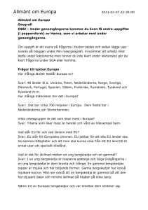 Geografi – Resedagboken Europa
