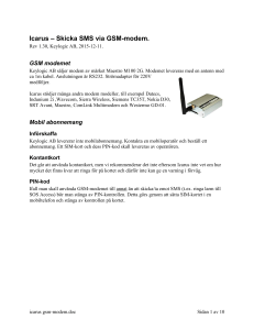 Icarus – Skicka SMS via GSM-modem