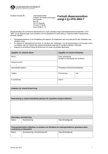 Fortsatt dispensansökan enligt 2 § LVFS 2002:7
