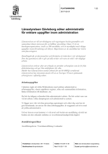 Länsstyrelsen Gävleborg söker administratör för