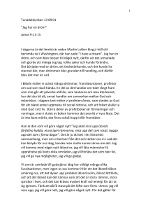 Amos 9:11-15 I dagarna är det femtio år sedan Martin Luther King jr