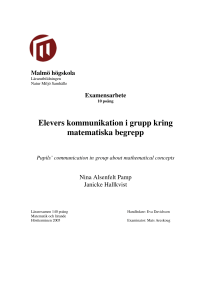 Elevers kommunikation i grupp kring matematiska begrepp