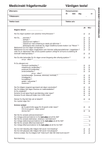 Medicinskt frågeformulär inför vaccination