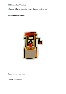 Provtagningsplan små vattenverk