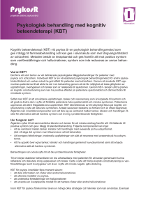 Psykologisk behandling med kognitiv beteendeterapi (KBT)
