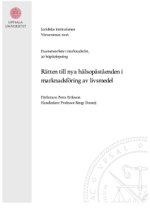 Rätten till nya hälsopåståenden i marknadsföring av livsmedel