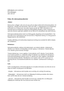 Policy för informationssäkerhet
