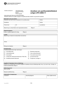 Ansökan om partihandelstillstånd enligt LVFS 2009:11