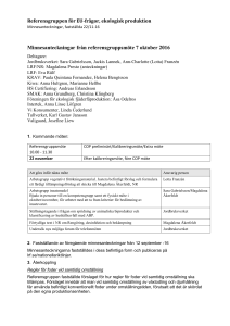 Referensgruppen för EU-frågor, ekologisk produktion