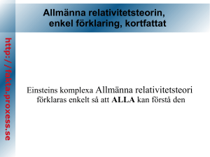 Om, den Allmänna relativitetsteorin