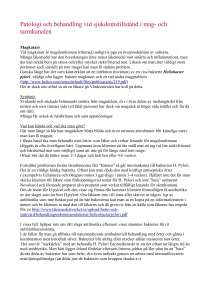 Patologi och behandling vid sjukdomstillstånd i mag