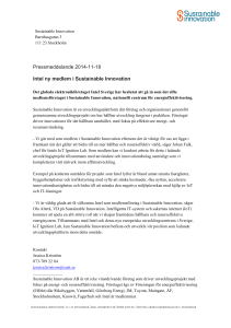 Pressmeddelande 2014-11-18 Intel ny medlem i Sustainable