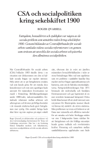 CSA och socialpolitiken kring sekelskiftet 1900