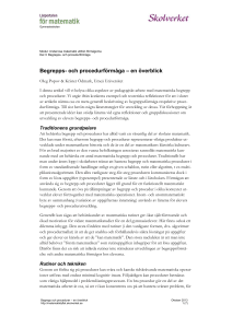 Begrepps- och procedurförmåga – en överblick