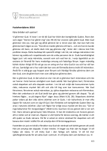 Fasteherdabrev 2014 Kära bröder och systrar!