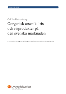 Oorganisk arsenik i ris och risprodukter på den svenska marknaden