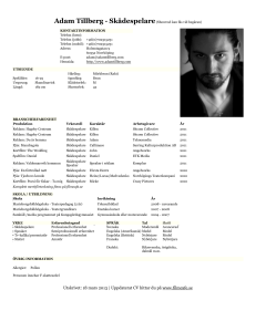 Adam Tillberg - Skådespelare