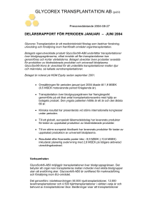 Delårsrapport januari-september 2004-10-28