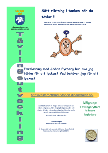 Sätt riktning i tanken när du tävlar