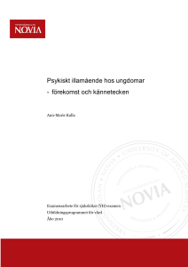 Psykiskt illamående hos ungdomar - förekomst och