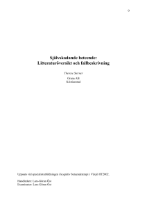 Självskadande beteende: Litteraturöversikt och fallbeskrivning