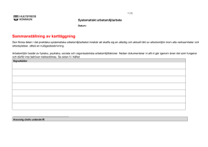 Sammanställning av kartläggning