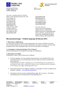 Projekt region 2015_Minnesanteckningar politisk styrgrupp 130228