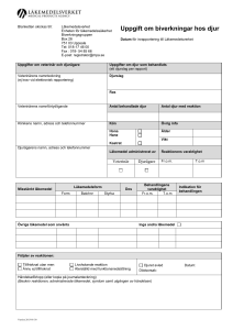 Uppgift om biverkningar hos djur