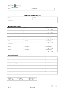Blankett för genomförandeplan